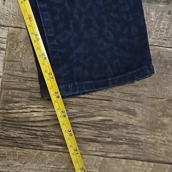 Gap 1969 Always Skinny Mid-Rise Straight Blue Black Cheetah Print Denim Jeans 28 - Picture 15 of 16